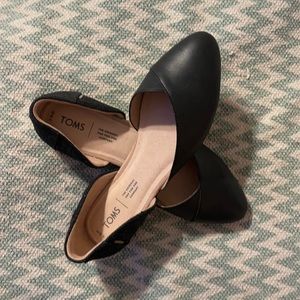 Toms flats - black suede metallic woven